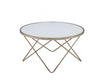 34" X 34" X 18" Frosted Glass Champagne Coffee Table