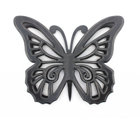 Image of 18.5" x 23.25" x 4.25" Black, Rustic, Butterfly, Wooden - Wall Decor