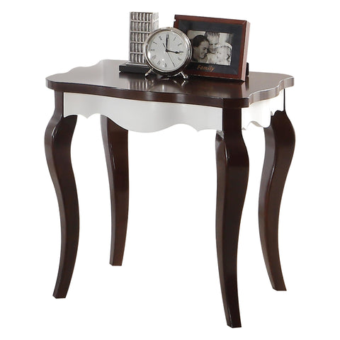 Image of 24" X 22" X 24" Walnut White Wood End Table