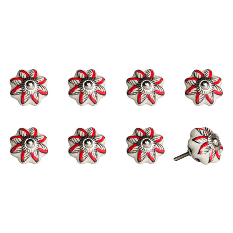 Image of 1.5" x 1.5" x 1.5" Ceramic/Metal Multicolor 8 Pack Knob