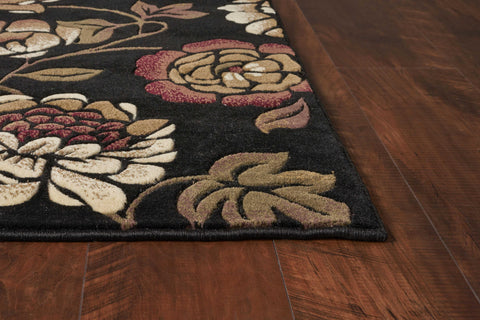 Image of 63" X 91" Black Polypropelene Rug