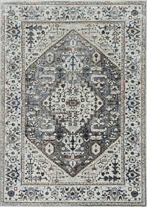 26" X 83" Grey Polyester Rug