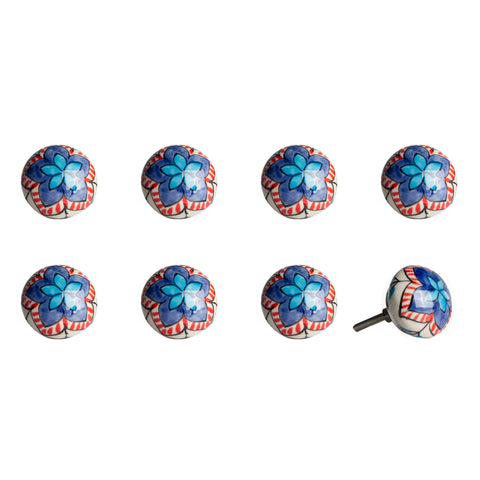 Image of 1.5" x 1.5" x 1.5" Ceramic/Metal Multicolor 8 Pack Knob