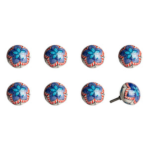 1.5" x 1.5" x 1.5" Ceramic/Metal Multicolor 8 Pack Knob