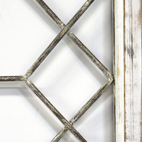 Image of Distressed White Metal and Wood Framed Wall Art