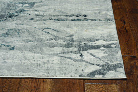 Image of 26" X 83" Grey Polypropylene and Polyester Rug