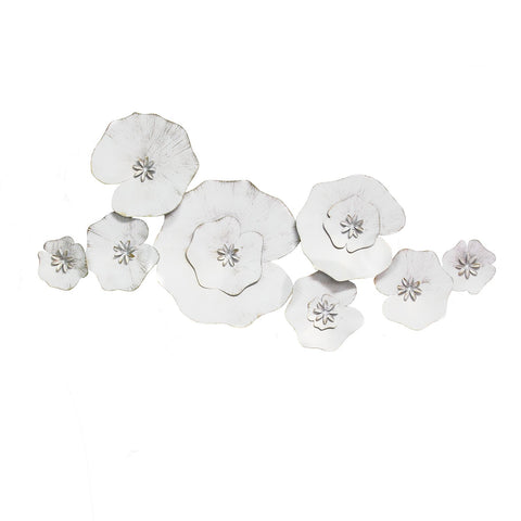 Image of Angelic White Metal Lily Pad Wall Decor