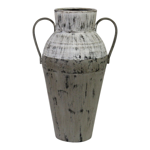 Image of Tall Aged Look Distressed Metal Vase