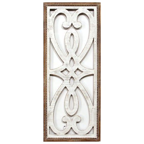 Image of Distressed Heart and Fleur de Lis Wood Panel Wall Decor