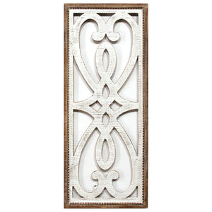 Distressed Heart and Fleur de Lis Wood Panel Wall Decor