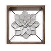 Grey Metal &amp;amp; Wood Framed Wall Flower