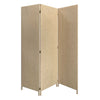 47" x 1" x 71" Beige Upholstered 3 Panel Divider Screen