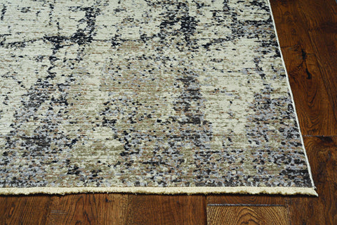 Image of 27" X 91" Ivory or Grey Polyester Rug