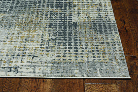 Image of 26" X 83" Grey Polypropylene and Polyester Rug