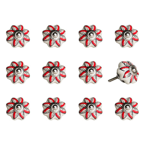 Image of 1.5" x 1.5" x 1.5" Ceramic/Metal Multicolor 12 Pack Knob