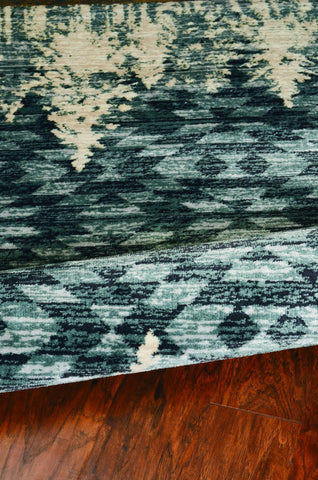 Image of 63" X 91" Slate Blue Polypropelene Rug