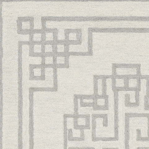 Image of 60" X 84" Ivory Grey Wool Rug