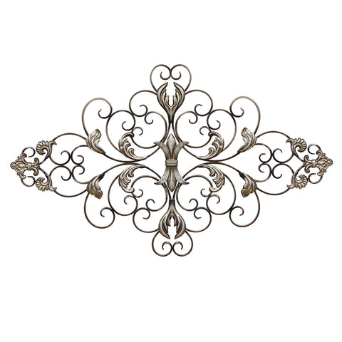 Image of Champagne Ornate Scroll Metal Decor