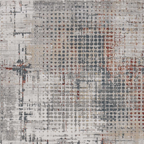 Image of 39" X 55" Grey or Brick Polypropylene and Polyester Rug