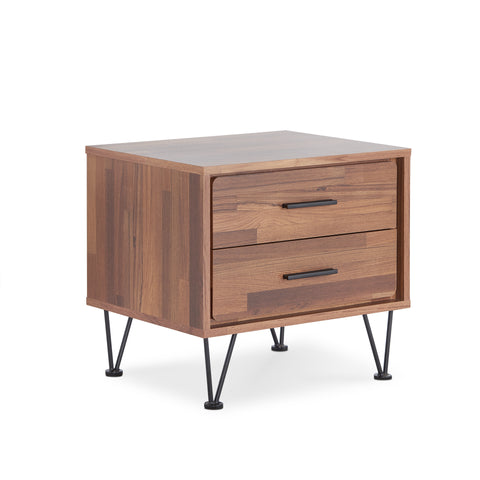 Image of 19.69" X 15.75" X 17.93" Walnut Particle Board Nightstand