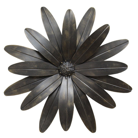 Image of Gold Industrial Flower Metal Wall Decor