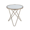 22" X 22" X 22" Frosted Glass And Champagne End Table