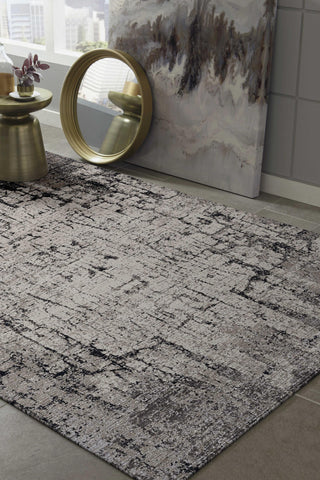 Image of 63" X 91" Ivory or Grey Polyester Rug