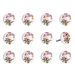 1.5" x 1.5" x 1.5" White, Yellow and Pink - Knobs 12-Pack