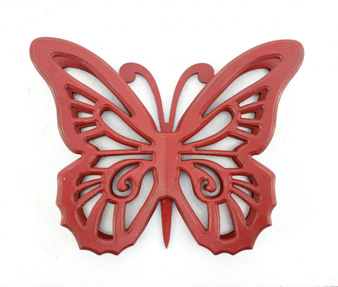 Image of 18.5" x 23" x 4" Red, Rustic Butterfly, Wooden - Wall Decor