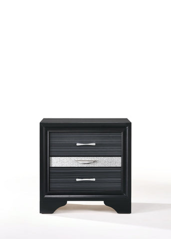 Image of 17" X 26" X 26" Black Wood Nightstand