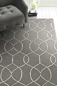 60" X 84" Charcoal Wool or Viscose Rug