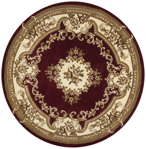 Image of 7 Ft Round Polypropylene Redor Ivory Area Rug