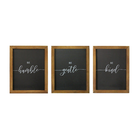 Image of Be Kind Be Gentle Be Humble Set of 3 Wall Art