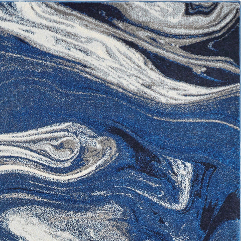 Image of 79" X 114" Blue Polypropelene Rug