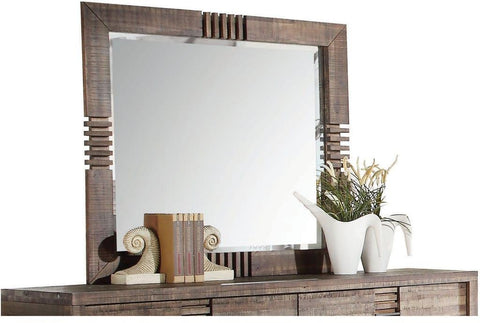 Image of Reclaimed Oak Finish Rectangular Mirror