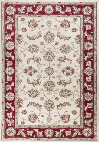 Image of 5 x 7 Polypropylene Ivory or Red Area Rug