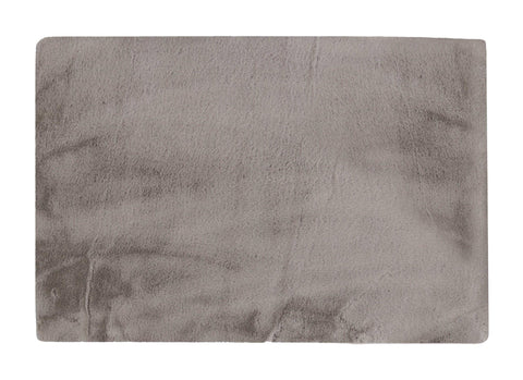 Image of Luxe Faux Rabbit Fur Rectangular Rug 5 x 8 - Grey