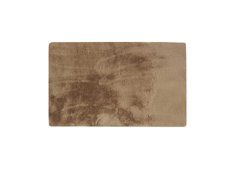 Image of Luxe Faux Rabbit Fur Rectangular Rug 3 x 5 - Taupe