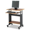 Adjustable Height Workstation, 29.5w X 22d X 34h, Cherry/black