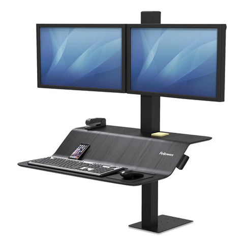 Image of Lotus Ve Sit-stand Workstation - Dual, 29w X 28.5d X 42.5h, Black