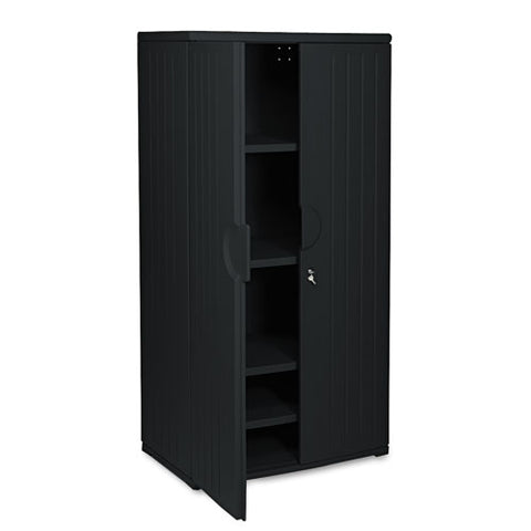 Image of Officeworks Resin Storage Cabinet, 36w X 22d X 72h, Black