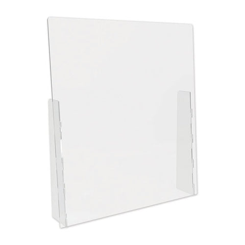 Image of Counter Top Barrier With Full Shield, 31.75" X 6" X 36", Acrylic, Clear, 2/carton