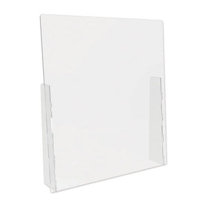 Counter Top Barrier With Full Shield, 31.75" X 6" X 36", Acrylic, Clear, 2/carton