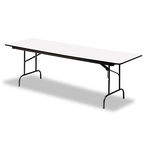 Image of Premium Wood Laminate Folding Table, Rectangular, 60w X 30d X 29h, Gray/charcoal