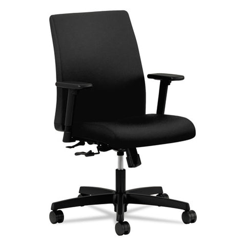 Image of Ignition Series Fabric Low-back Task Chair, Supports Up To 300 Lbs., Black Seat/black Back, Black Base