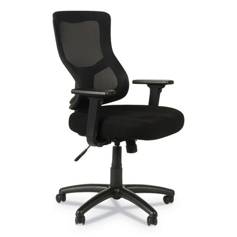 Image of Alera Elusion Ii Series Mesh Mid-back Synchro With Seat Slide Chair, Supports Up To 275 Lbs, Black Seat/back, Black Base