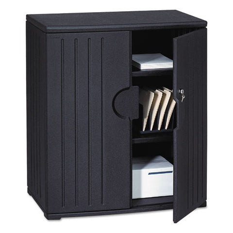 Image of Officeworks Resin Storage Cabinet, 36w X 22d X 46h, Black