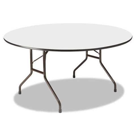 Image of Premium Wood Laminate Folding Table, 60 Dia. X 29h, Gray Top/charcoal Base