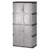 Double-door Storage Cabinet - Base/top, 36w X 18d X 72h, Gray/black