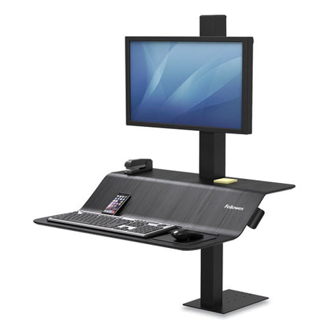 Image of Lotus Ve Sit-stand Workstation, 29w X 28.5d X 42.5h, Black